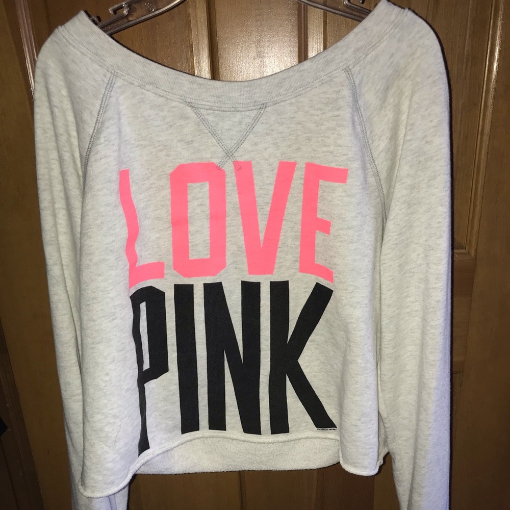 off shoulder crop pullover
